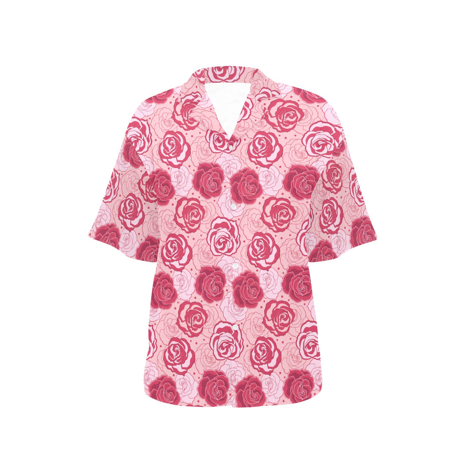 Rose Pattern Print Design 02 Women's All Over Print Hawaiian Shirt