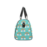 Rainbow pattern green background Travel Bag