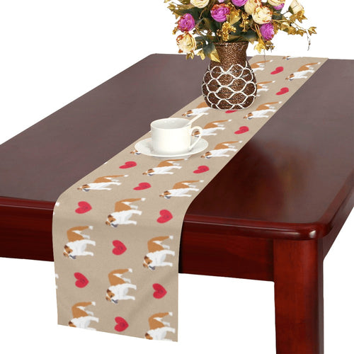 English Bulldog Pattern Print Design 05 Table Runner