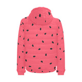 watermelon texture background Men's Padded Hooded Jacket