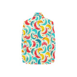 Colorful moon pattern Women's Long Sleeve Polo Shirt