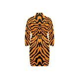 Bengal tigers skin print pattern Men's Long Sleeve Belted Night Robe