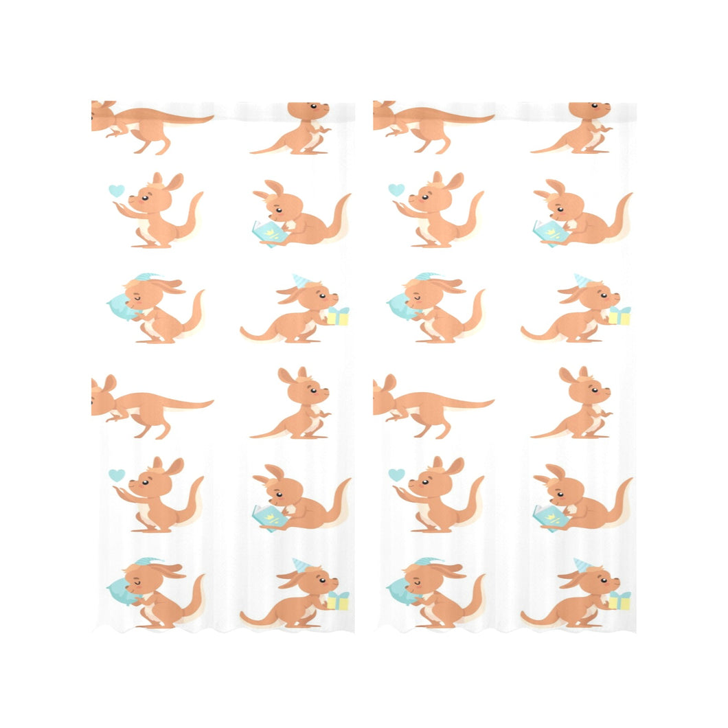 Cute Kangaroo pattern Gauze Curtain