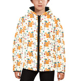 Squirrel Pattern Print Design 04 Kids' Boys' Girls' Padded Hooded Jacket