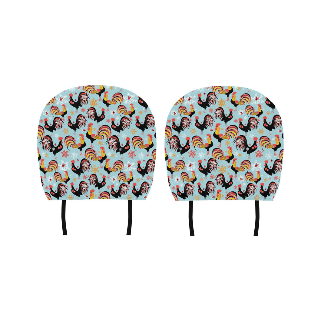 Rooster chicken cock snowfalke Car Headrest Cover