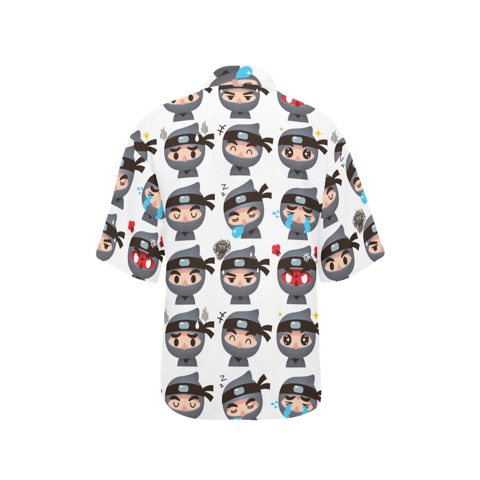 Cute ninja design pattern Women's All Over Print Hawaiian Shirt