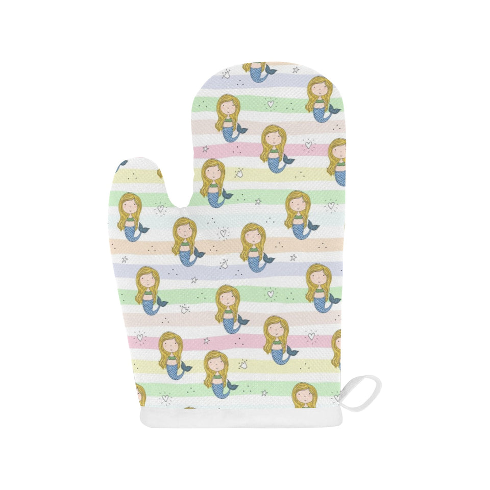 Cute hand drawn mermaid Heat Resistant Oven Mitts