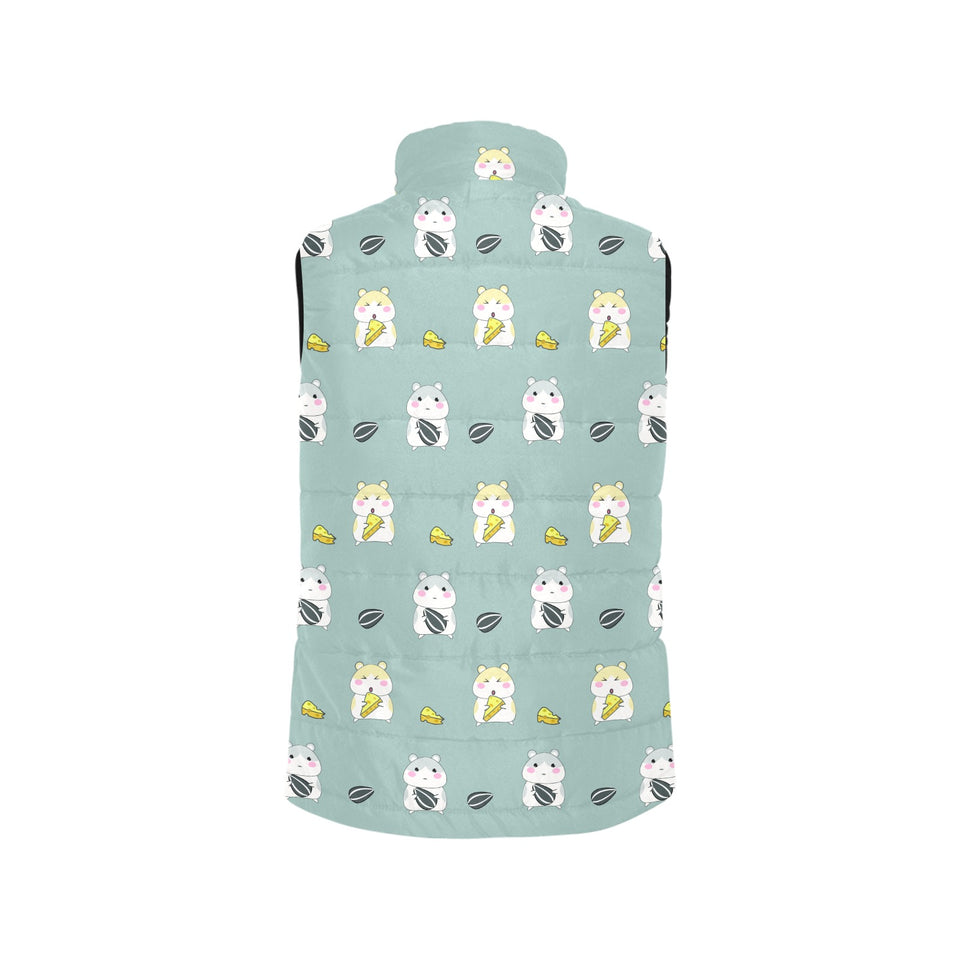 Cute hamster cheese pattern Women's Padded Vest