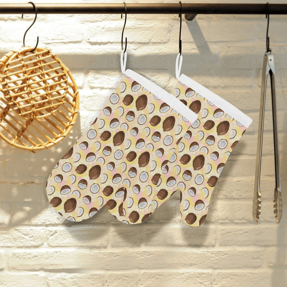 Coconut Pattern Print Design 05 Heat Resistant Oven Mitts