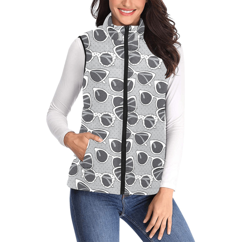 Sun Glasses Pattern Print Design 04 Women's Padded Vest