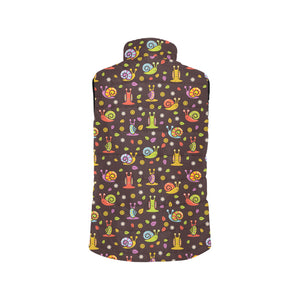 Snail Pattern Print Design 02 Men's Padded Vest