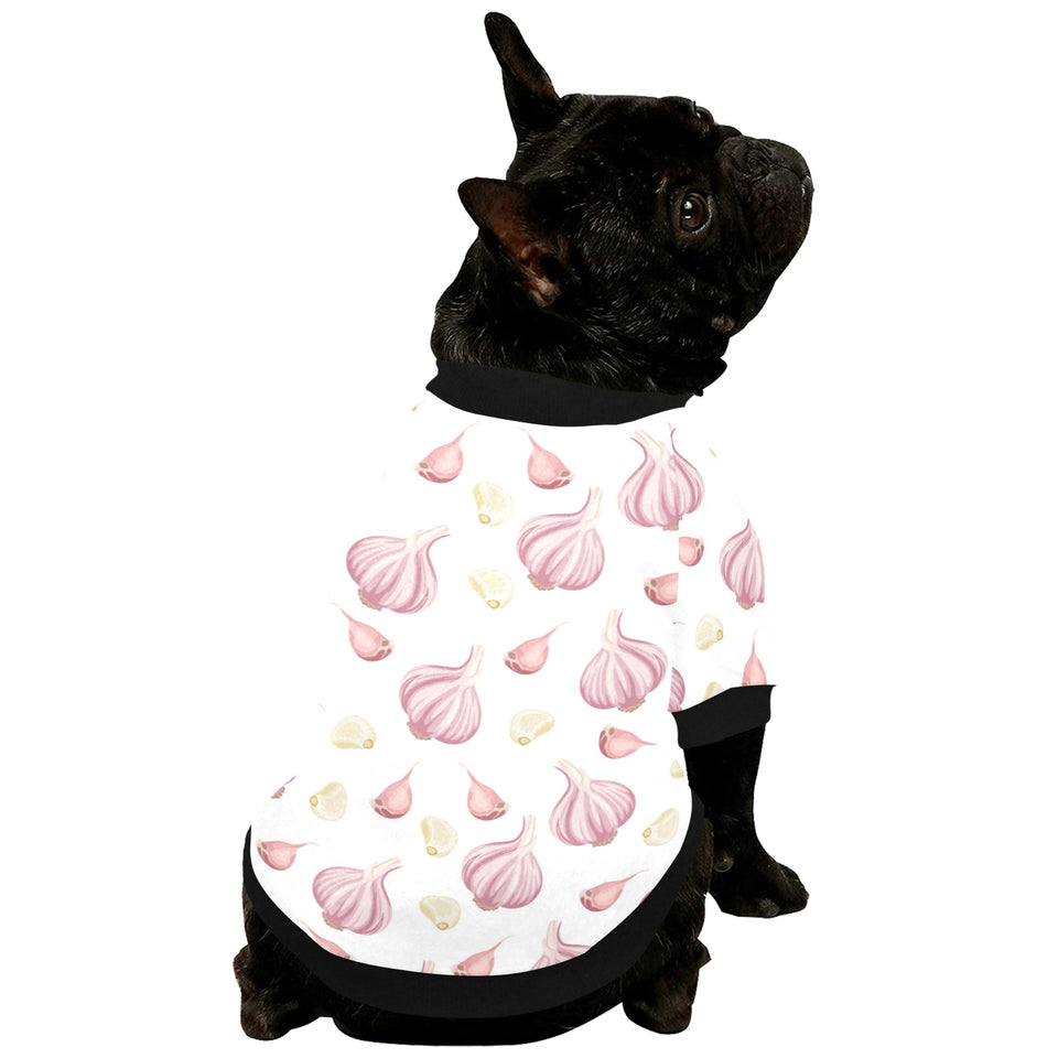 Garlic pattern All Over Print Pet Dog Round Neck Fuzzy Shirt