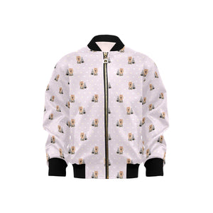 Yorkshire Terrier Pattern Print Design 02 Kids' Boys' Girls' Bomber Jacket