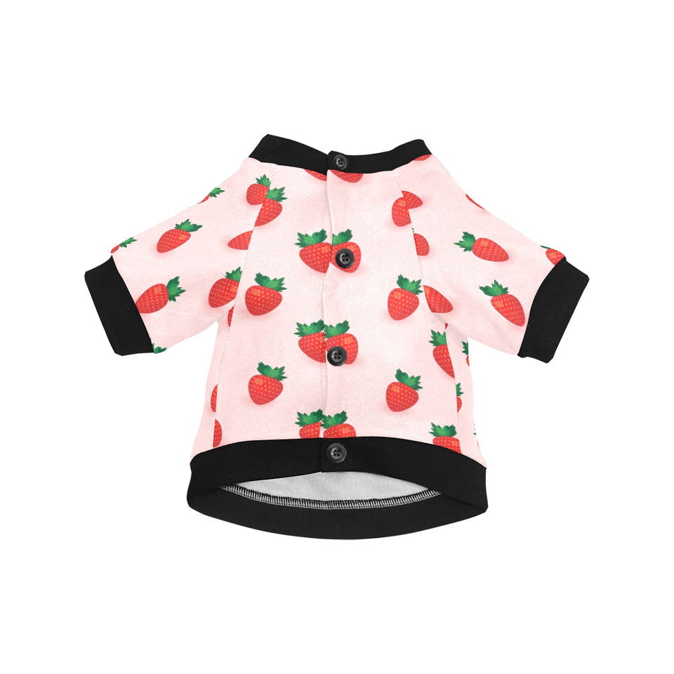 Strawberry beautiful pattern All Over Print Pet Dog Round Neck Fuzzy Shirt