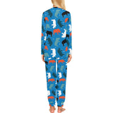 Colorful rhino pattern Women's All Over Print Pajama Set