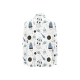 Hand drawn space elements space rocket star planet Women's Long Sleeve Polo Shirt