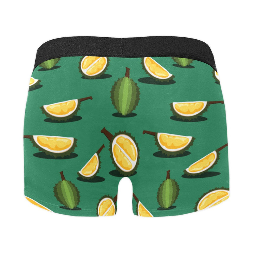 Durian pattern green background Men's All Over Print Boxer Briefs Men's Underwear