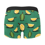 Durian pattern green background Men's All Over Print Boxer Briefs Men's Underwear
