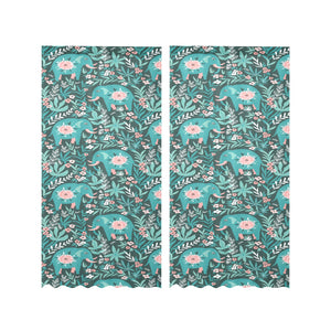Elephants jungle pattern Gauze Curtain