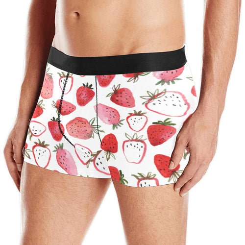 watercolor hand drawn beautiful strawberry pattern Men's All Over Print Boxer Briefs Men's Underwear