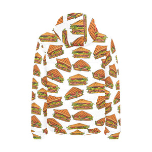 Sandwich Pattern Print Design 02 Men's Padded Hooded Jacket