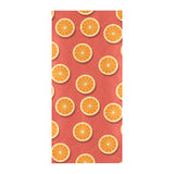 Oranges pattern red background Beach Towel