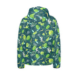 Lime ice flower pattern Kids' Boys' Girls' Padded Hooded Jacket