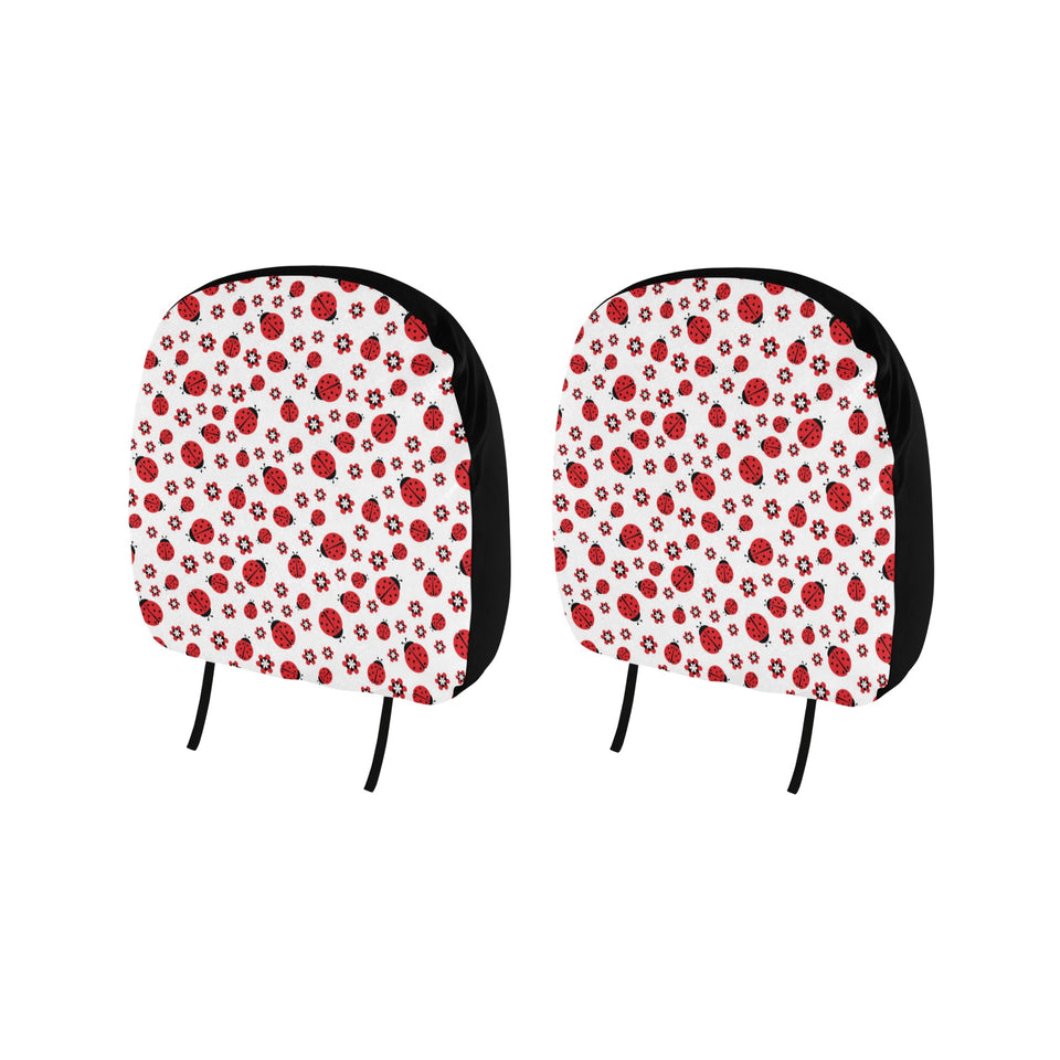 Ladybug Pattern Print Design 04 Car Headrest Cover