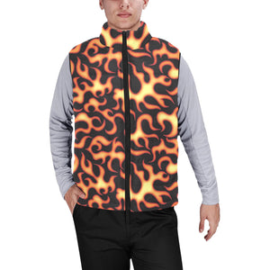 Fire flame dark pattern Men's Padded Vest