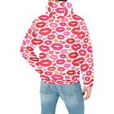 Lips Pattern Print Design 01 Men's Padded Hooded Jacket