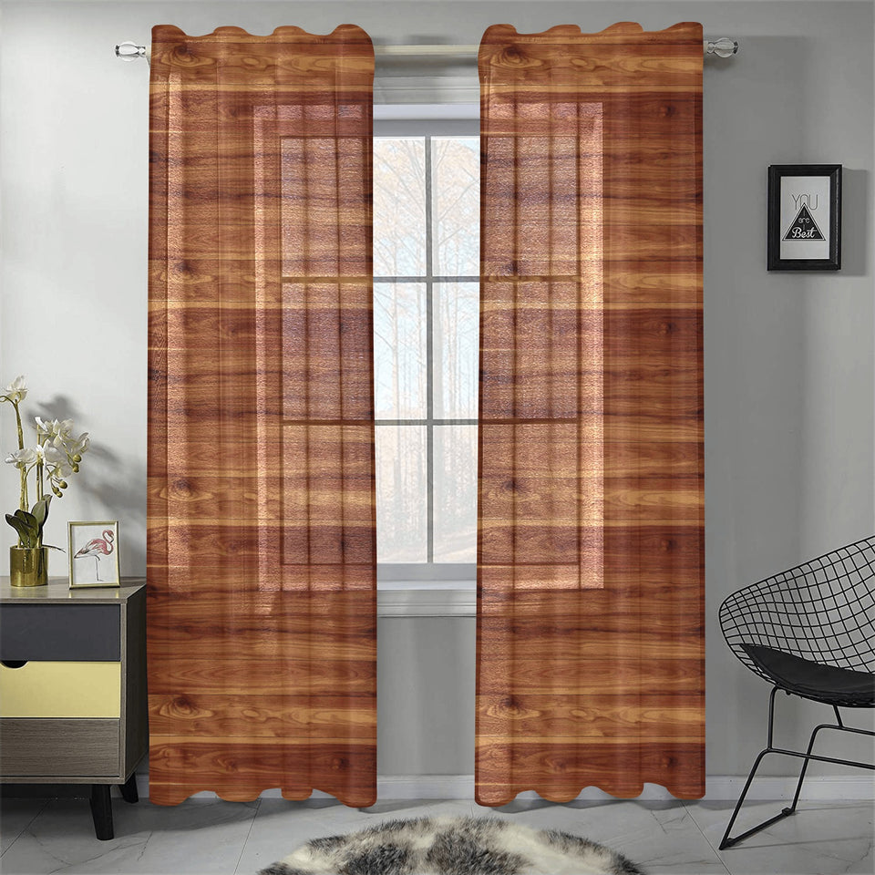 Wood Printed Pattern Print Design 04 Gauze Curtain