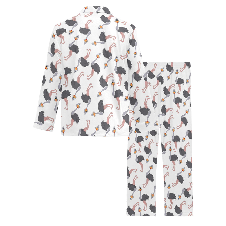 Ostrich Pattern Print Design 02 Men's Long Pajama Set