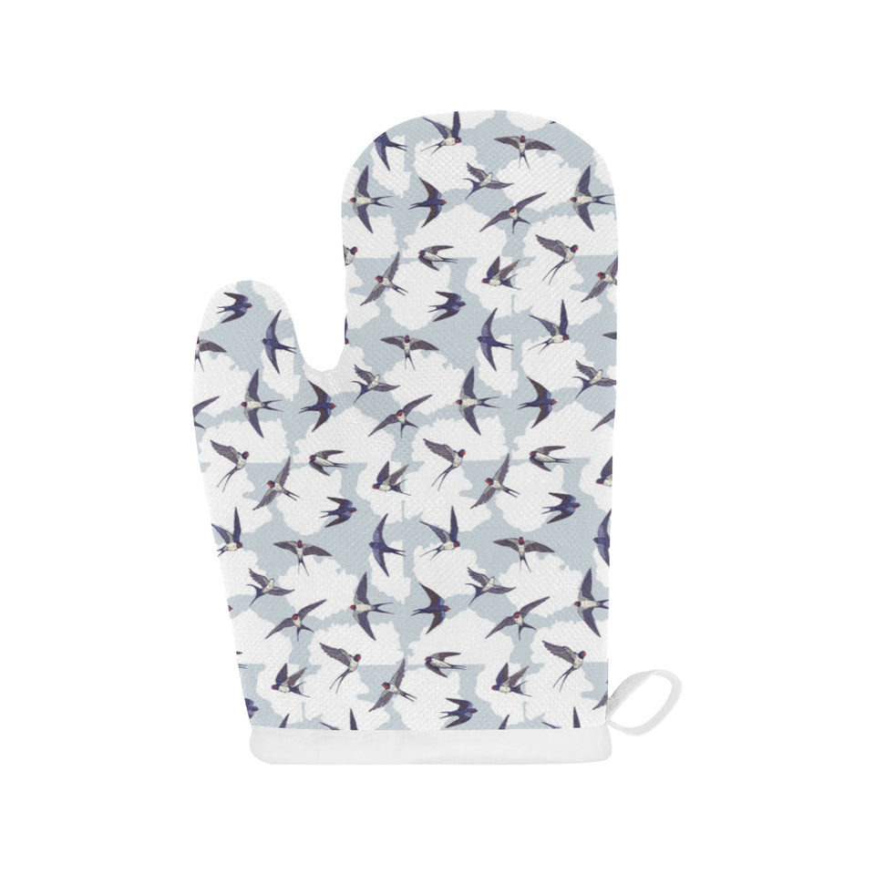 Swallow Pattern Print Design 05 Heat Resistant Oven Mitts