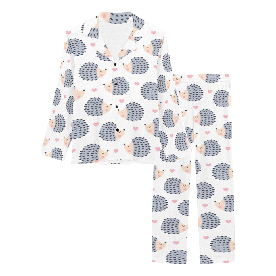 Hedgehog Pattern Print Design 04 Women's Long Pajama Set