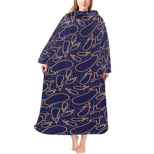 Eggplant Pattern Print Design 04 Blanket Robe with Sleeves