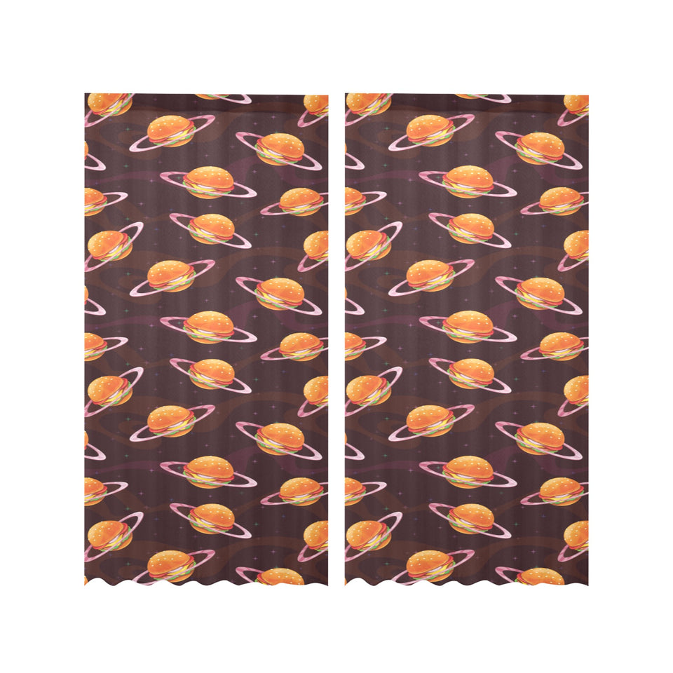 Hamburger Pattern Print Design 05 Gauze Curtain