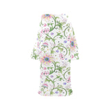 Beautiful pink lotus waterlily leaves pattern Blanket Robe with Sleeves