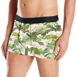 White orchid flower tropical leaves pattern Men's All Over Print Boxer Briefs Men's Underwear