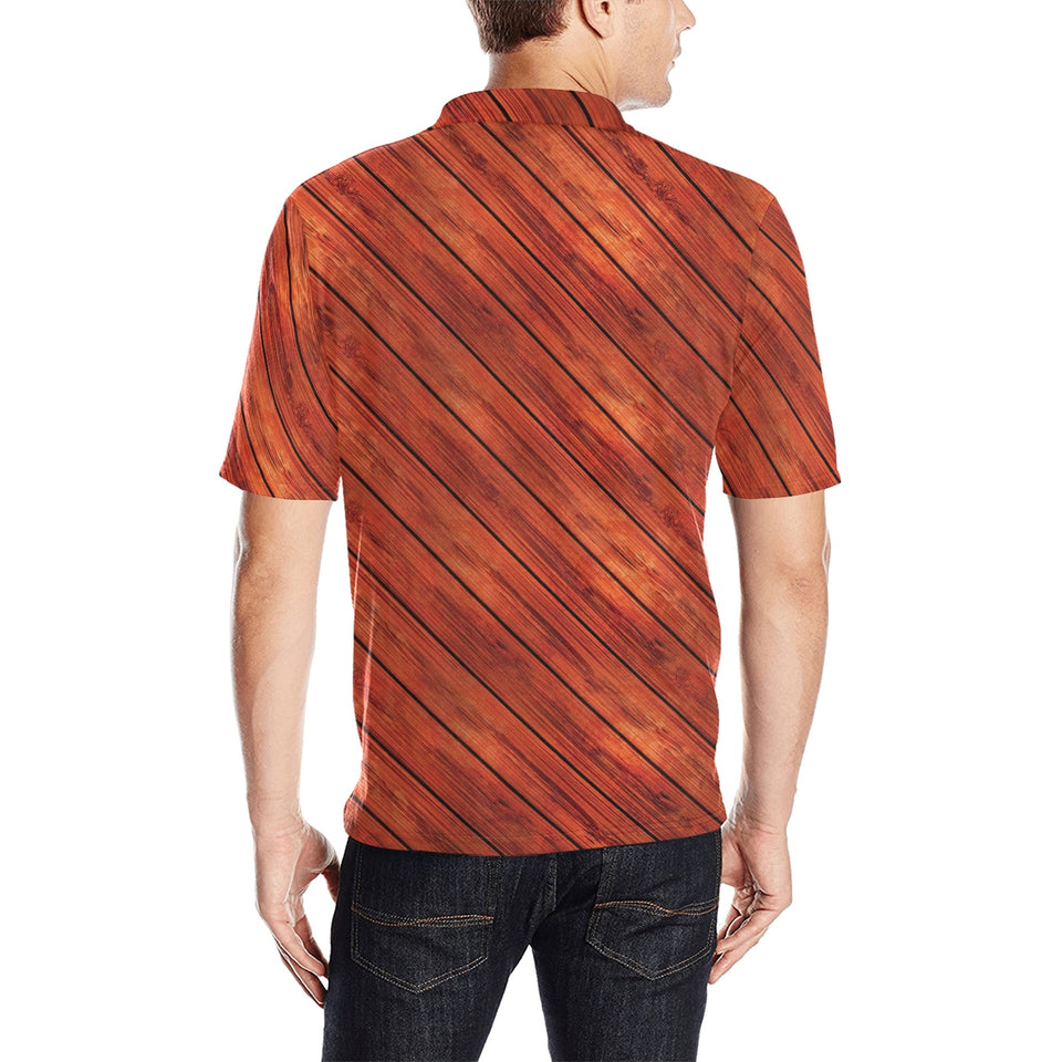 Wood Printed Pattern Print Design 03 Men's All Over Print Polo Shirt