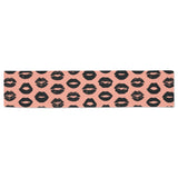 Lips Pattern Print Design 02 Table Runner