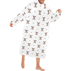 Greyhound Pattern Print Design 05 Blanket Robe with Sleeves