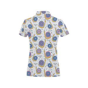 Snail Pattern Print Design 05 Women's All Over Print Polo Shirt