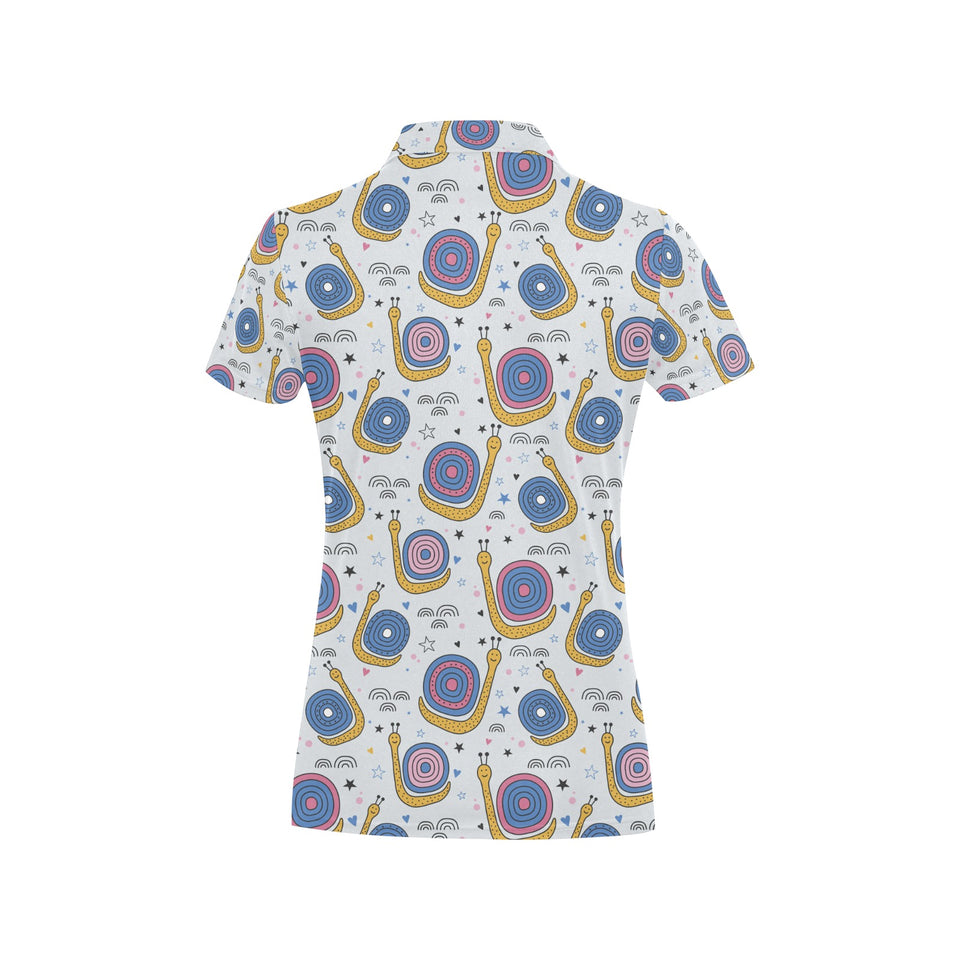 Snail Pattern Print Design 05 Women's All Over Print Polo Shirt