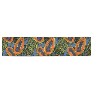 Colorful papaya tropical leaves Table Runner