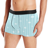 Snowflake pattern blue stripe background Men's All Over Print Boxer Briefs Men's Underwear