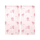Poodle dog pink color theme Gauze Curtain
