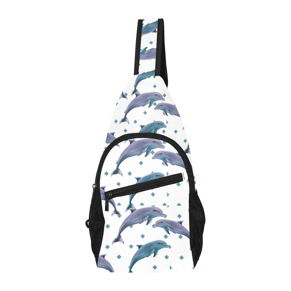Dolphins pattern dotted background All Over Print Chest Bag