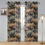 Chameleon lizard tropical leaves palm tree Gauze Curtain