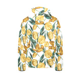 yellow tulips pattern Kids' Boys' Girls' Padded Hooded Jacket