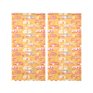 Camper Van Pattern Print Design 04 Gauze Curtain
